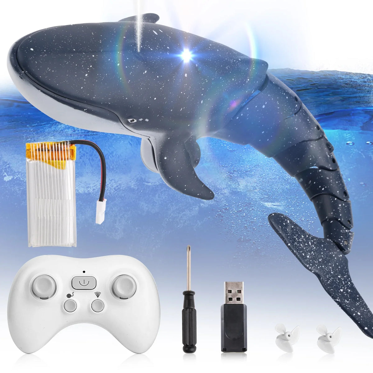 Pool Water Whale RC Boys Class Toys, Shark Pool Kids, for RC Ant Control Spray Girls, Toy for Swimming Boat Diving Boat for Toys Toys, Remote