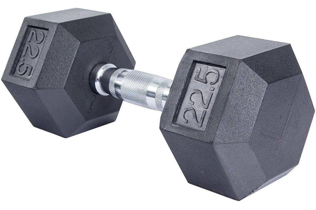 Dumbbell lbs Coated 2.5-22.5 Rubber 5 Fitness Set - (New) French Hex Pair