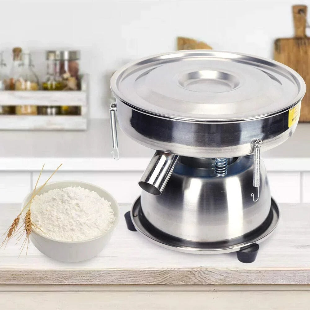 Flour Shaker Sifter Machine Sieve Vibration Home for Sifter, Electric Baking Kitchen Powder Commercial