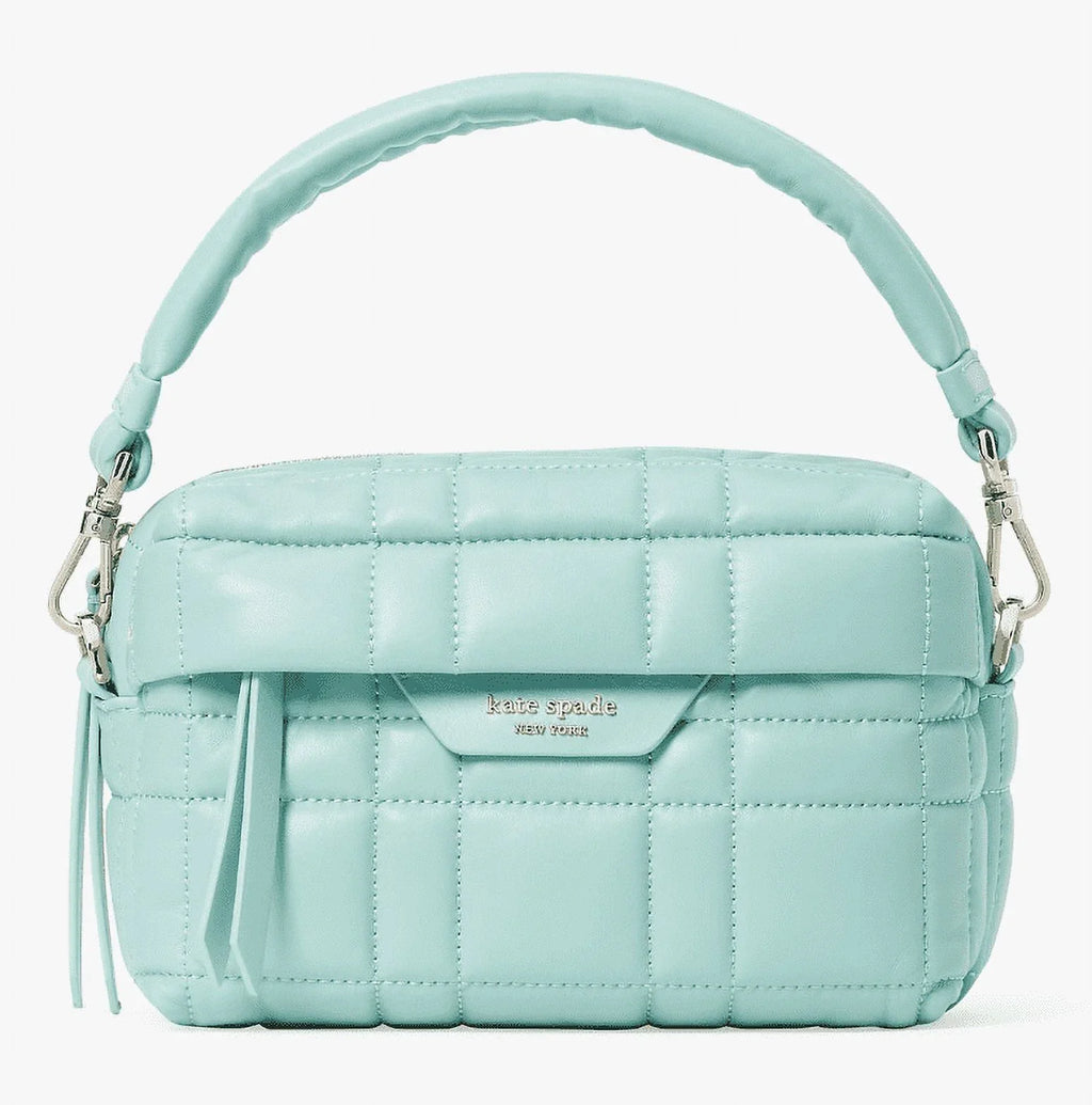 Clutch Crossbody Leather Small Kate Quilted Softwhere - Green York Spade Women's Convertible New