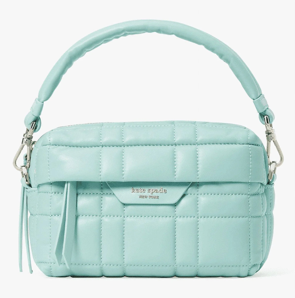 Clutch Crossbody Leather Small Kate Quilted Softwhere - Green York Spade Women's Convertible New