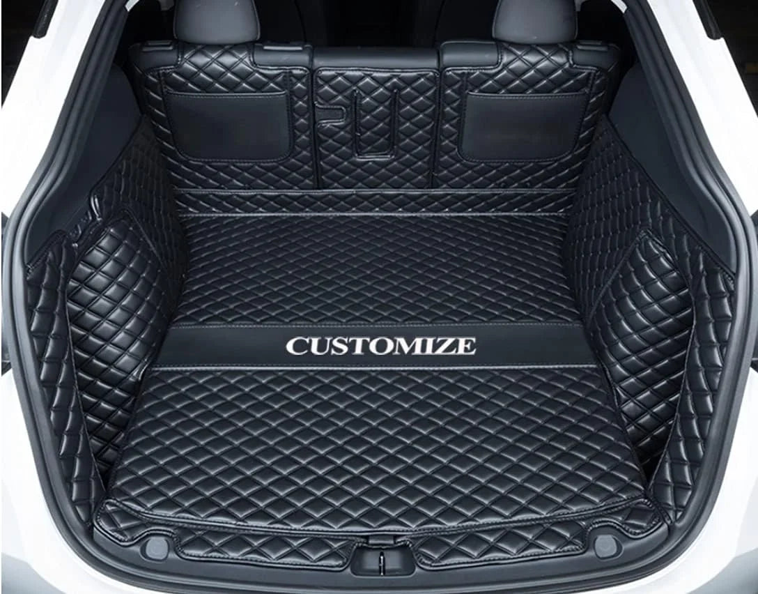 Custom Boot Liner Liner Makes for Full BMW-Tesla-Mercedes-Honda-Lexus-Subaru with Weather Car Cargo Mats -Black Trunk 95% Stitching Coverage Black Trunk Car Mats All