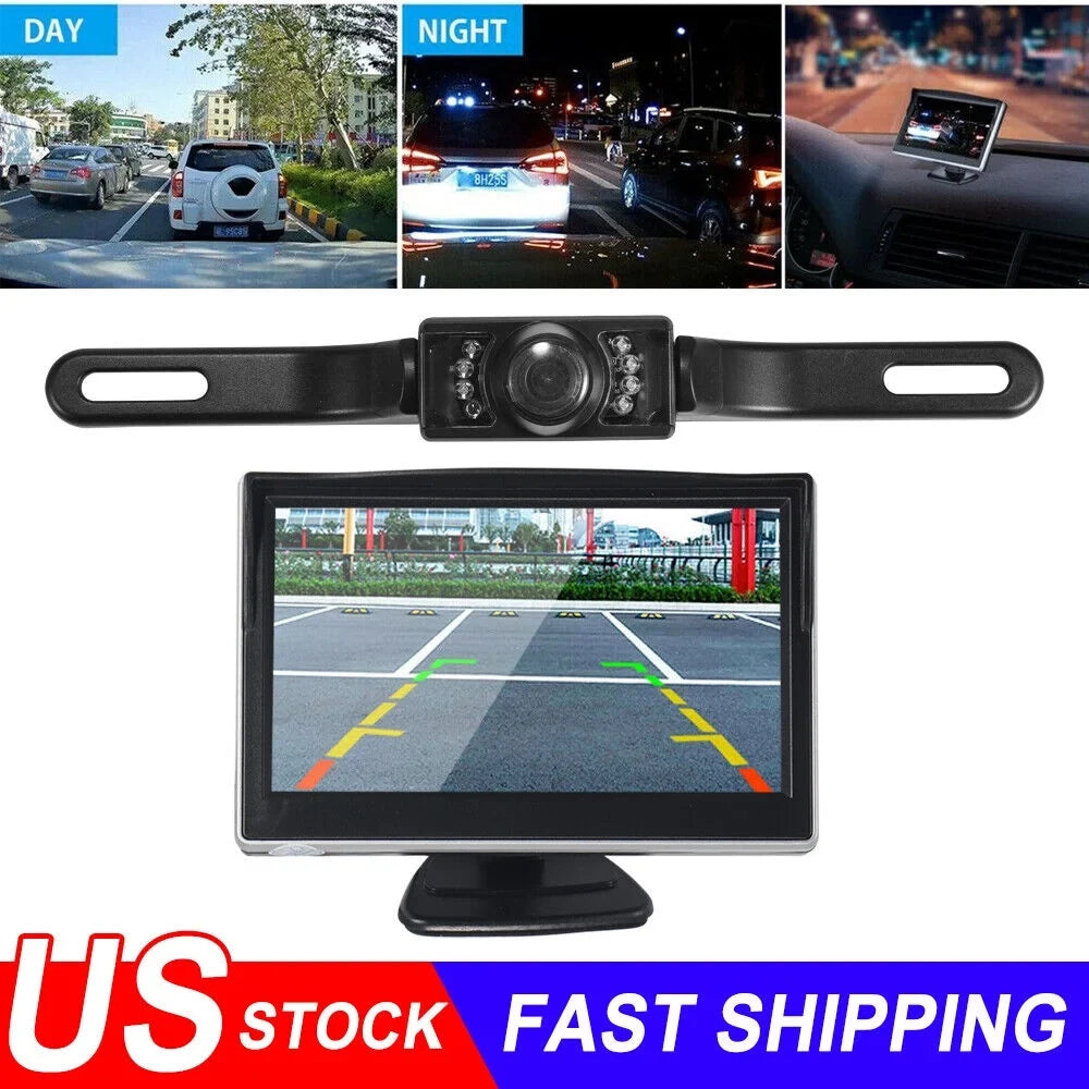 Night Vision Camera Wireless Paddsun Rear Kit Waterproof Backup HD Monitor Car 5" View