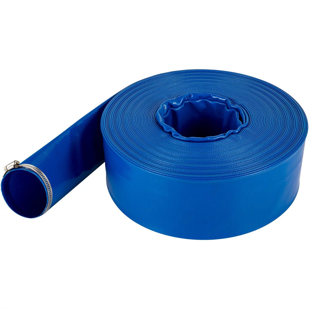 Backwash with x Water Drain & & Swimming Burst-proof, Duty 1-12" 105', Weather-proof VEVOR Flat Hose, Hose, Heavy Clamps, Fabric Pool Transfer, Hose Discharge for Ideal Lay