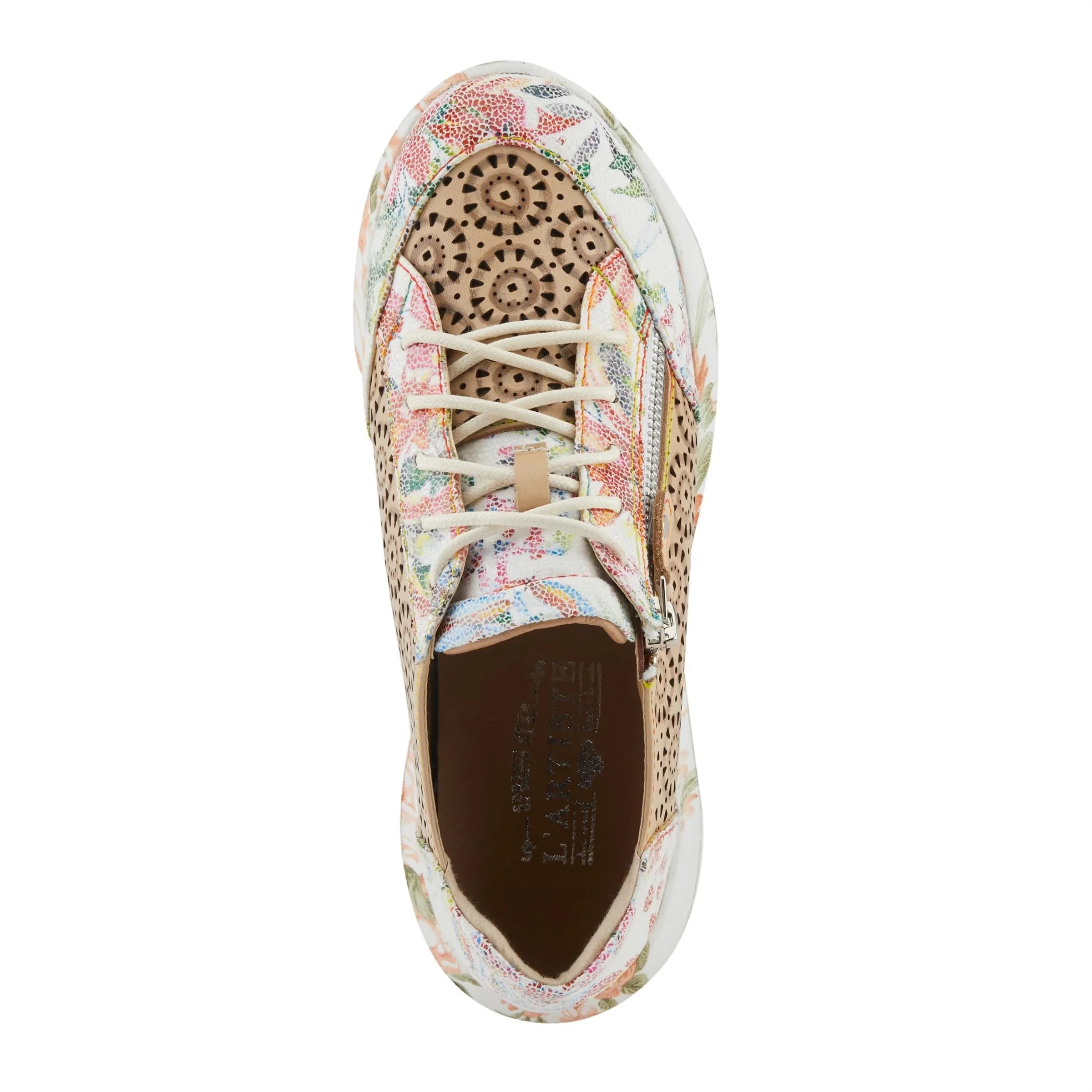 Lace-Up Flowers Women's Sneaker Fashion with 38/7.5-8 Beige L'Artiste Multi EU Jazzie