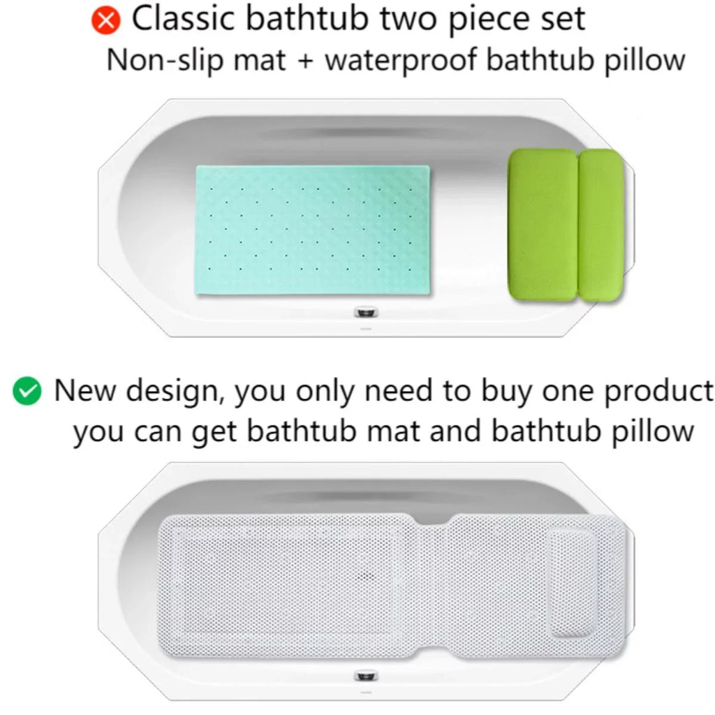 Mat Non-Slip Gemdeck Pillow Body Spa Cushion, Bathtub Bath Pillow Full Bath inch 49×14