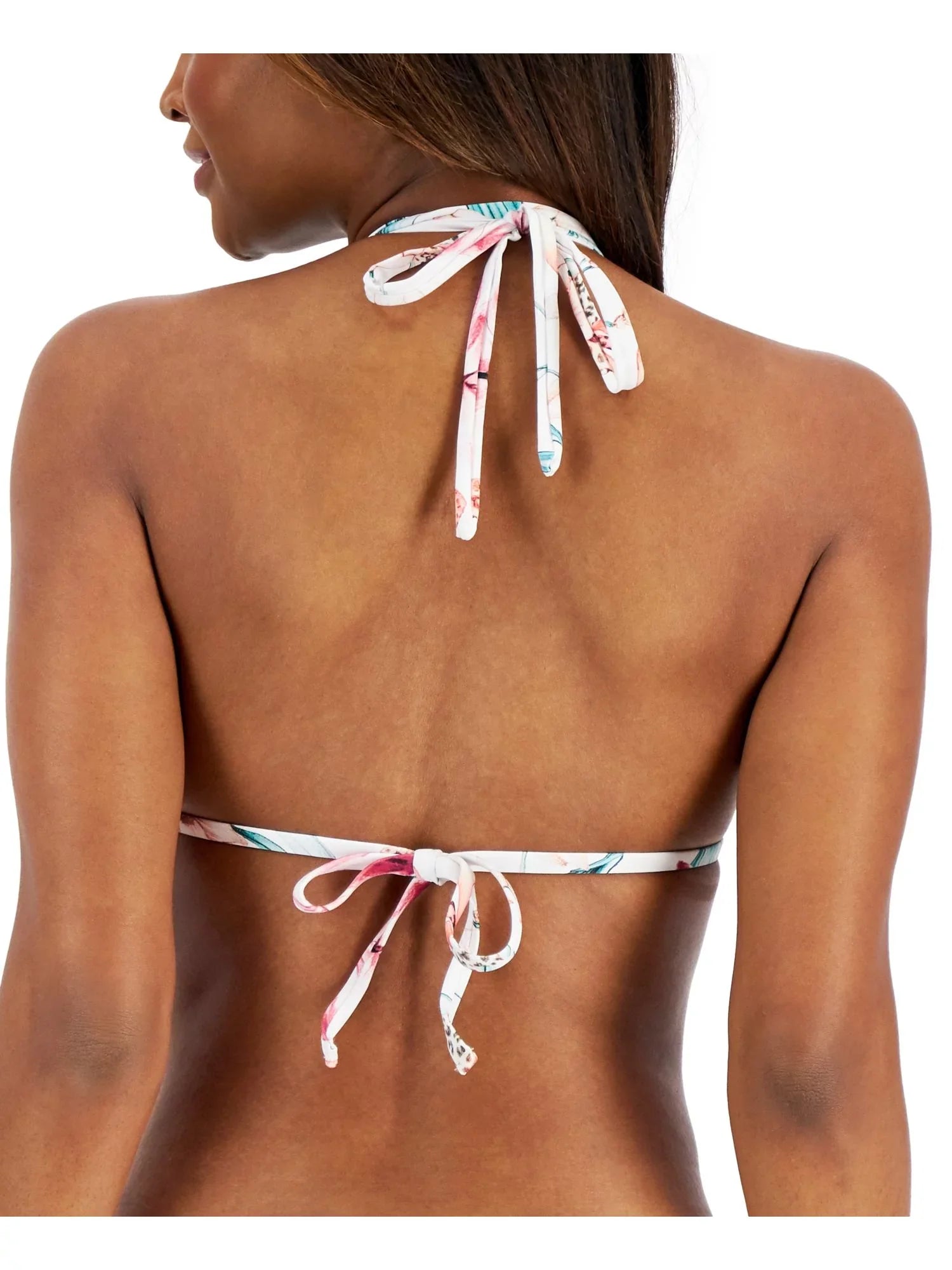 6 Stretch Triangle Cups Top Sweetheart Swimsuit Tie Fixed Women's White Halter BLANCA LA