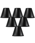 Set 6 Shade Clip 3x6x5 Black of Chandelier Gold-Lined Parchment Candle Lamp