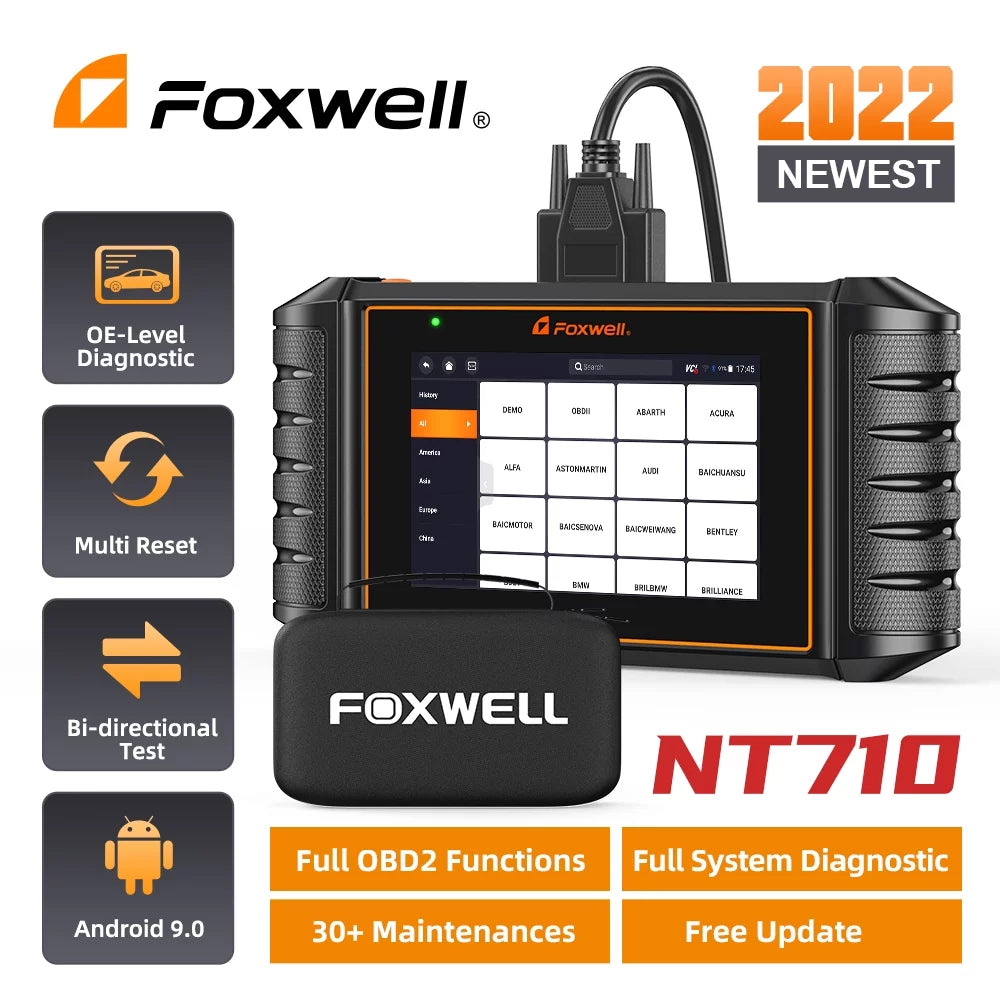 Bi-Directional Automotive Tool NT710 Scanner Scanner Code System OBD2 Scanner Car Scan Analyzer Control 30+ Auto Automotive Service Wireless Reader Diagnostic Automotive Foxwell Reset Scanner Full