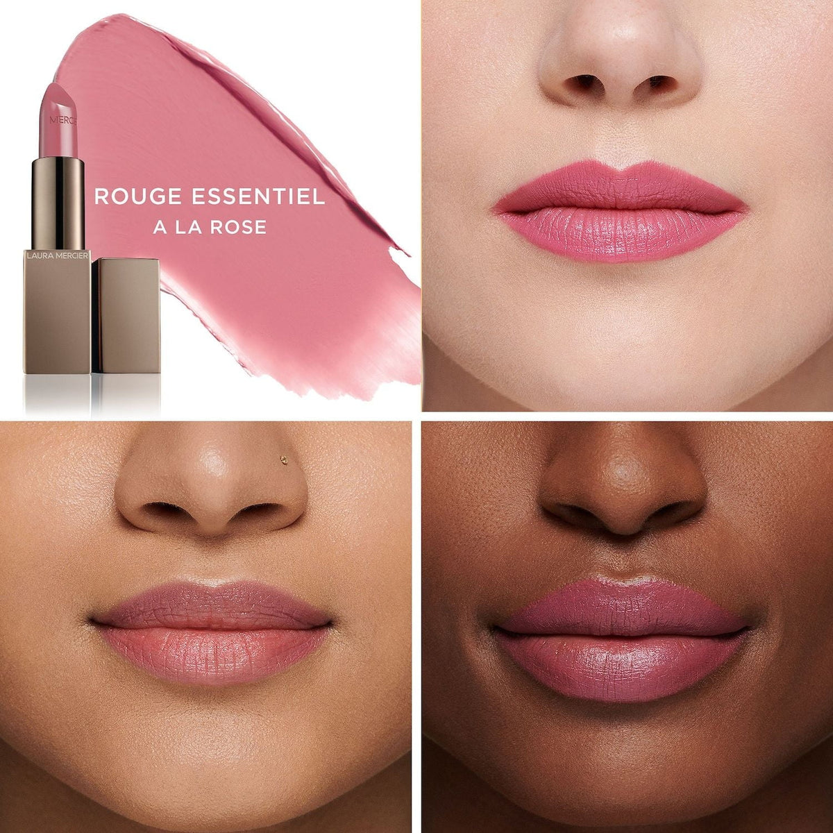pink Cream Lipstick Rose Mercier light Laura dirty - La - Silky A Rouge Essentiel