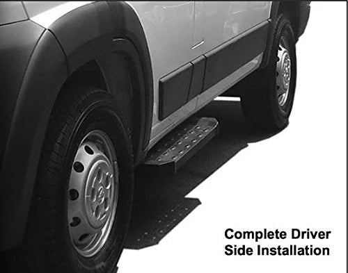 Nerf 136”/159” Promaster Road (Full Step Running Side 6.5” Bars Boards Accessories Black 2pcs Bars Rails Size) TAC Step Base Off Exterior Wheel Utility Side 2014-2024 Dodge Fit Van