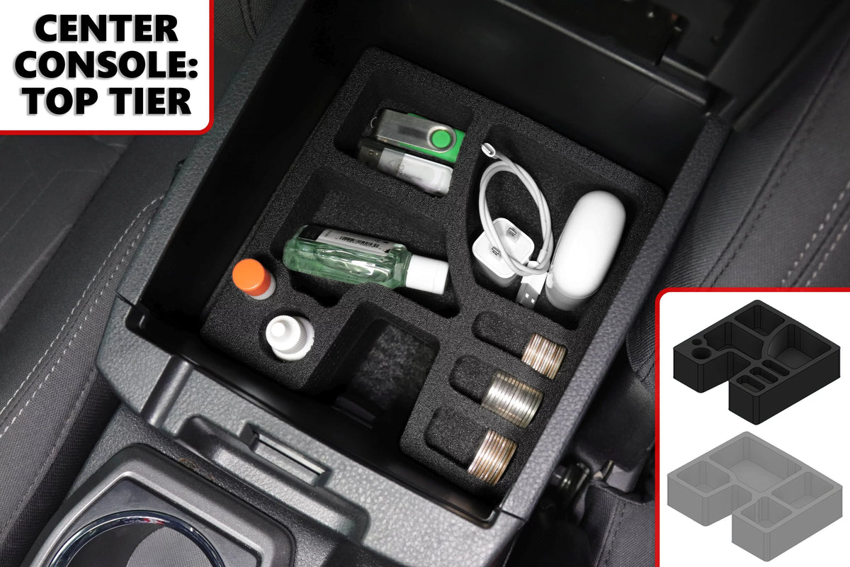 with Console Black Organizer Organizational System Center Red Vehicle Piece Auto 2016-2020 Toyota 2 Anti-Rattle Tacoma Set Inserts Compatible Hound