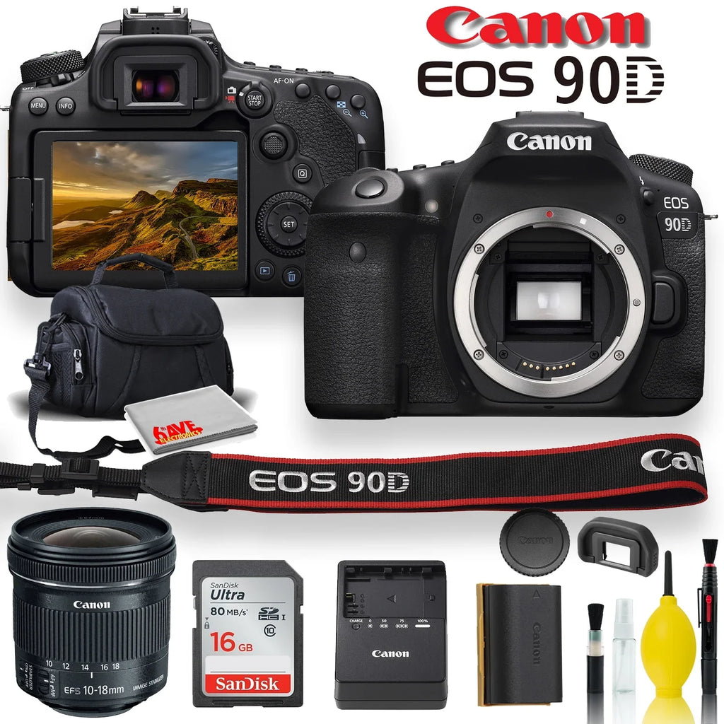 Case, EOS and Canon Lens, With 10-18mm Card, Soft DSLR Padded More EF-S STM IS Memory Canon f/4.5-5.6 Camera 90D