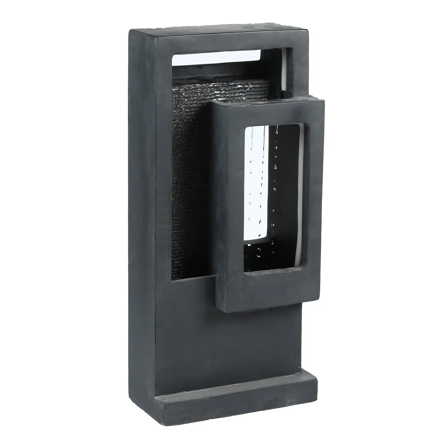 Fountain Led Outdoor With Light Column Gray HomeStock Resin Victorian Vintage Raining