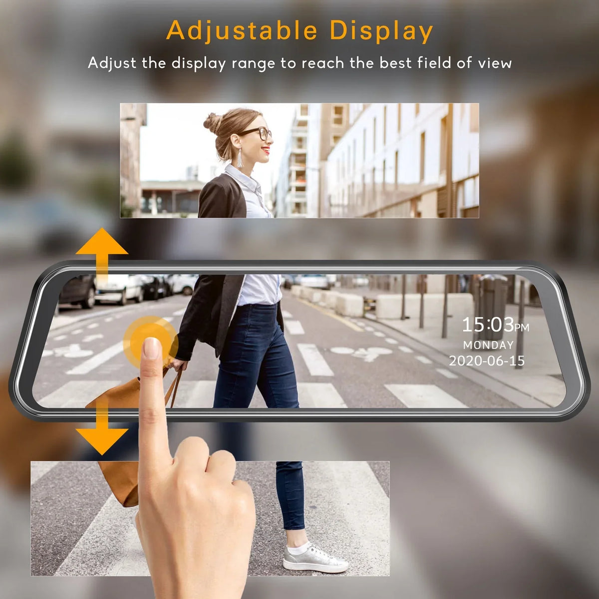 Full Cam 10" Touch G-Sensor Cam Night Front Rear, Assist, TOGUARD Parking Mirror Dash Recording, Loop Screen 1080P and Dash Vision, Car, for