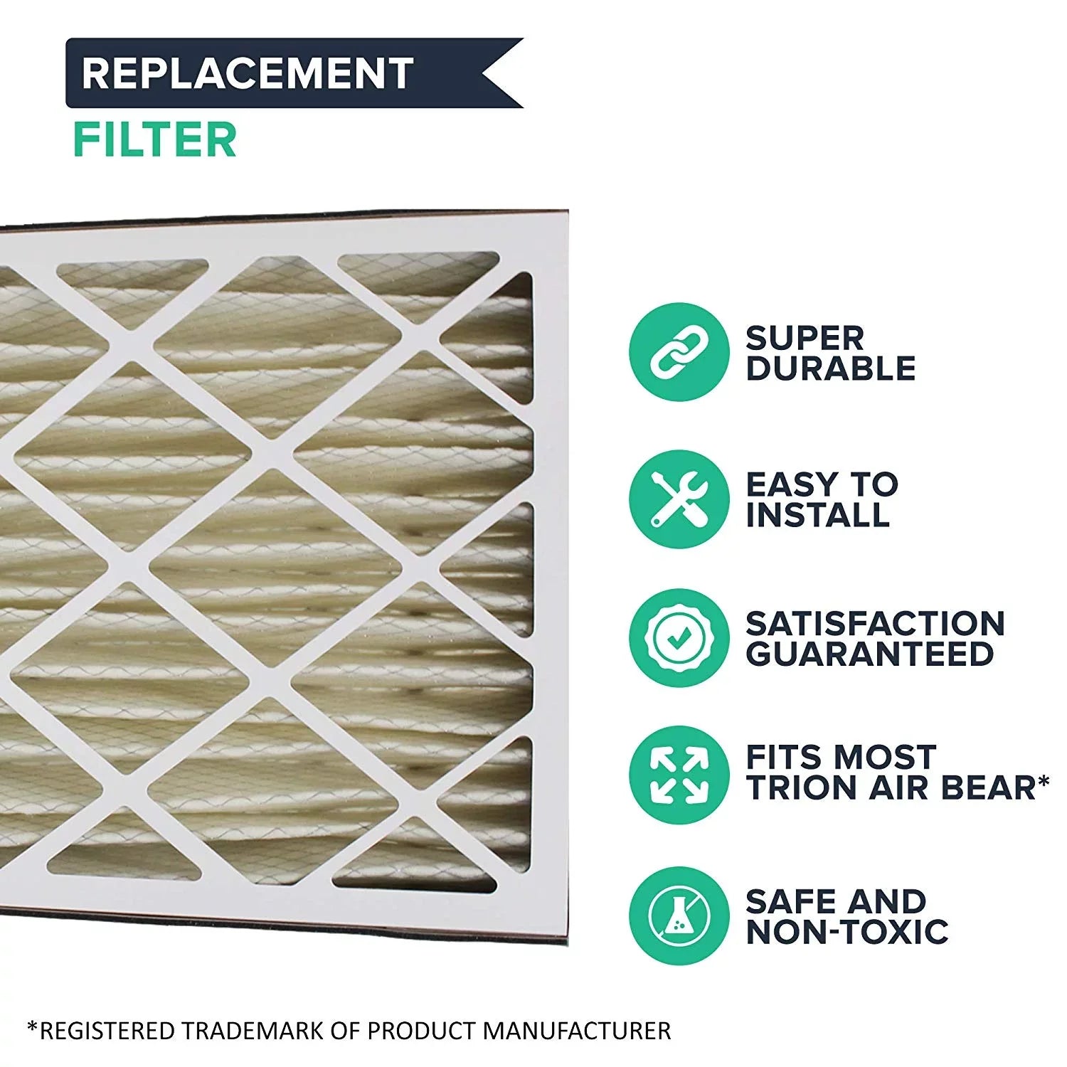 Trion oxygen Filter,MERV 255649-102 Cleaner 8,20x25x5",3PK