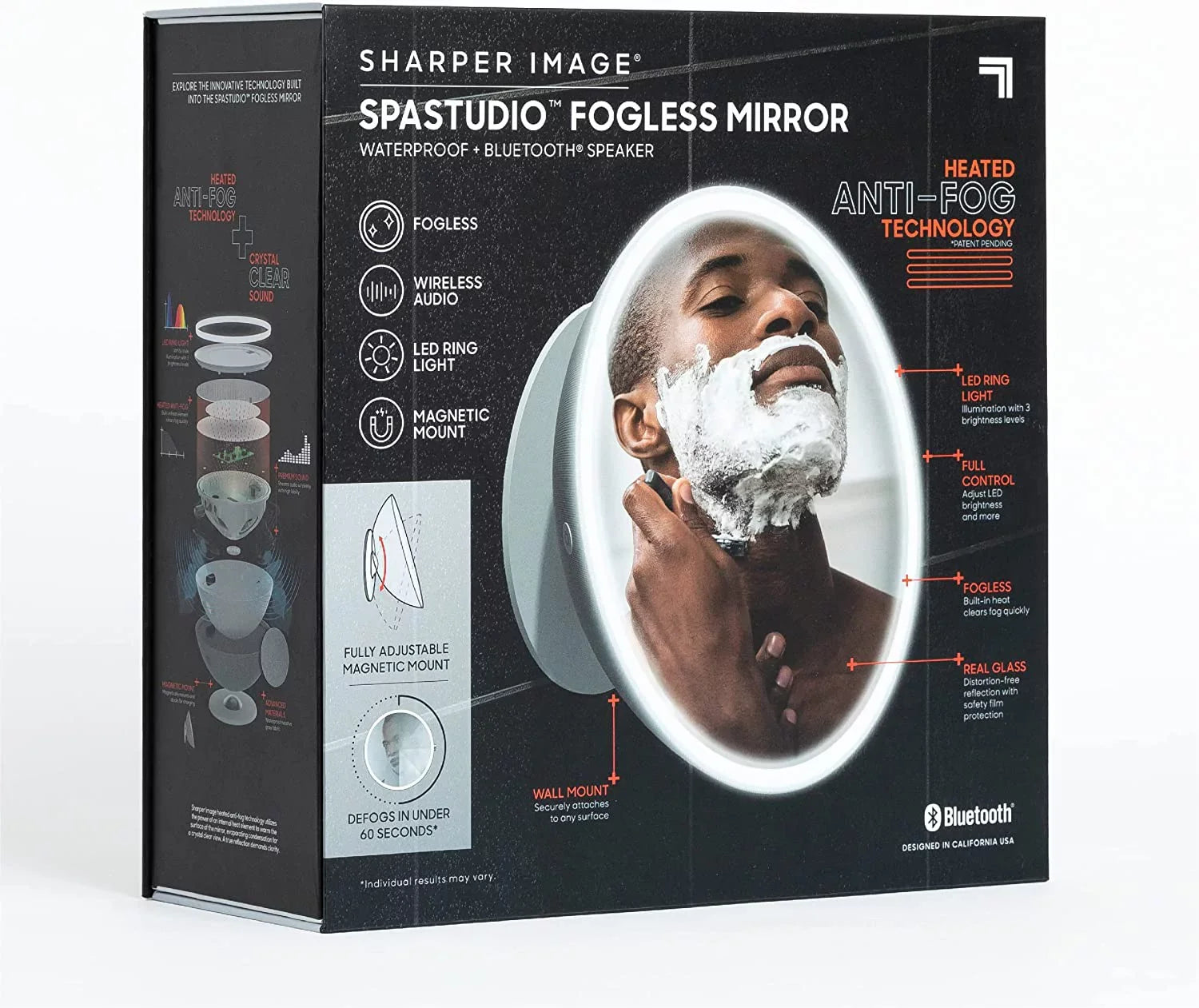 Speaker Bluetooth Image Mirror and Fogless Shower LED Sharper