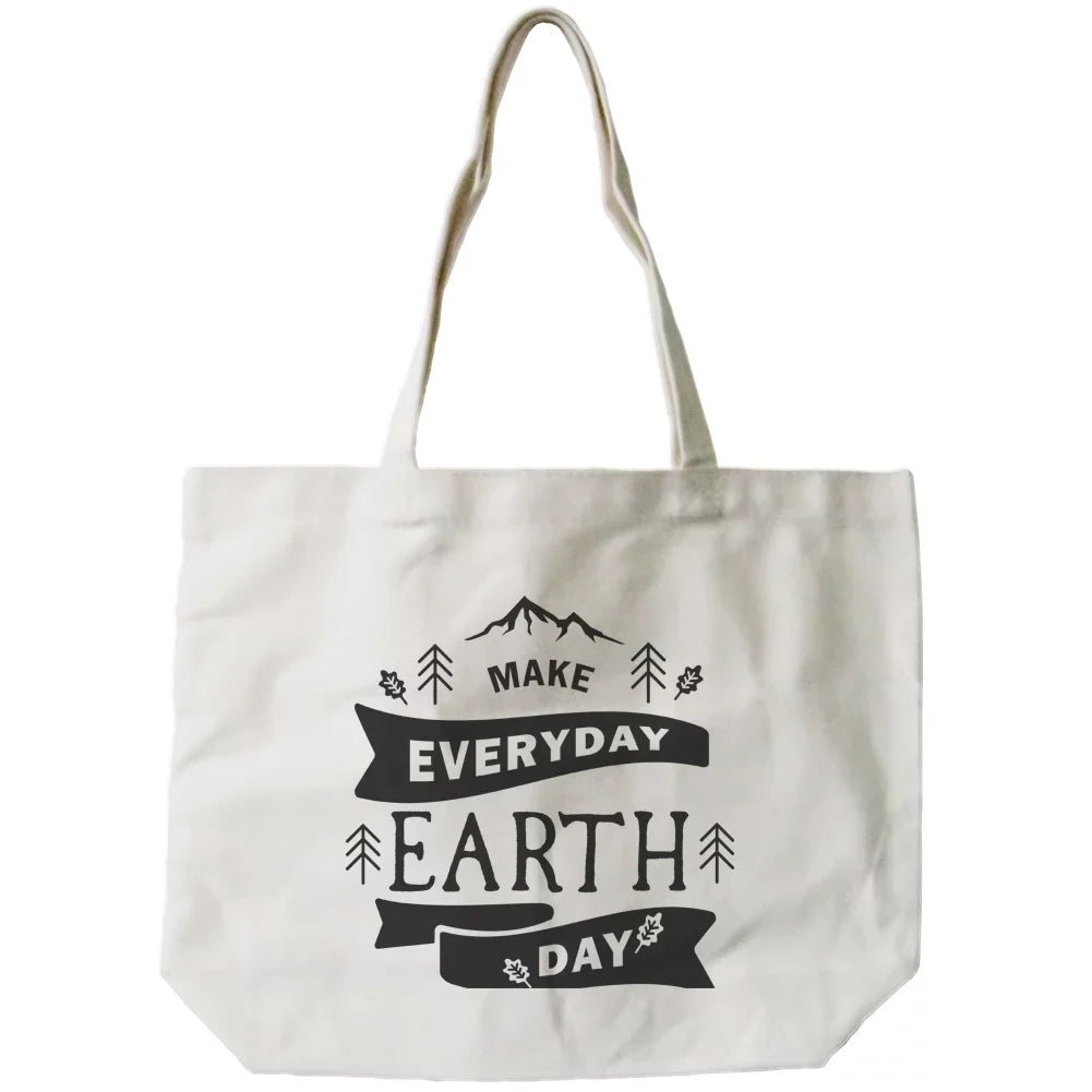 Book for Make Cute School Day Bag Tote Earth Everyday Canvas Canvas Bag Natural