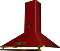 Kaiser Empire Retro Designerski Okap Kuchenny 90 Cm, A 9315 Czerwony Okap Ścienny 910 M³/H Okap Kominowy Bordowy / Uchwyt – Brąz Okap Kuchenny Wraz Z