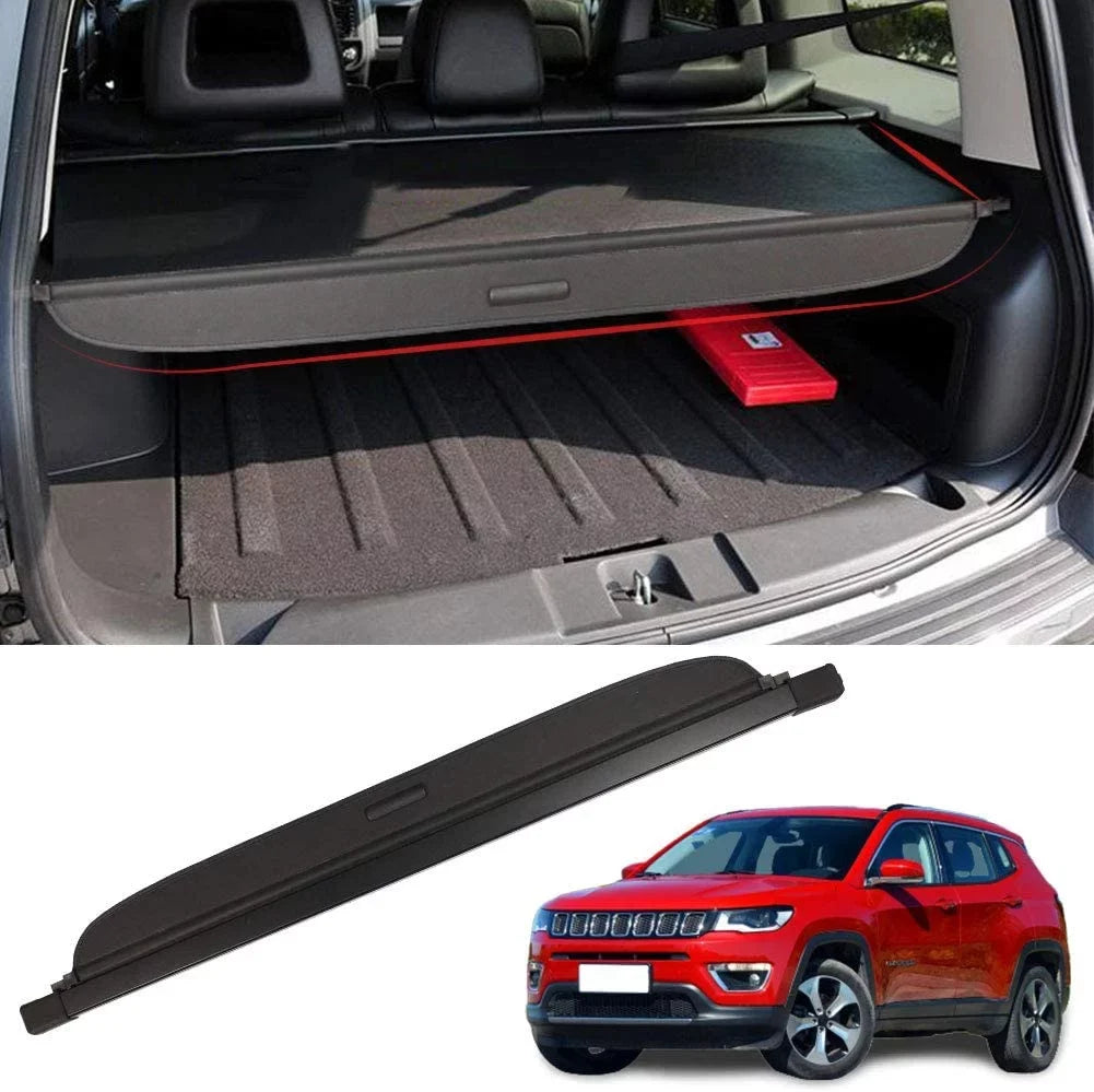 Jeep for Patriot 2016 2009 Accessory Trunk Rear Fit Compass Retractable 2013 Cargo 2014 SUV Cover Black 2015 2012 2011 Cover Jeep 2007-2016 Security 2008 2010 Compass Patriot 2007 Shade