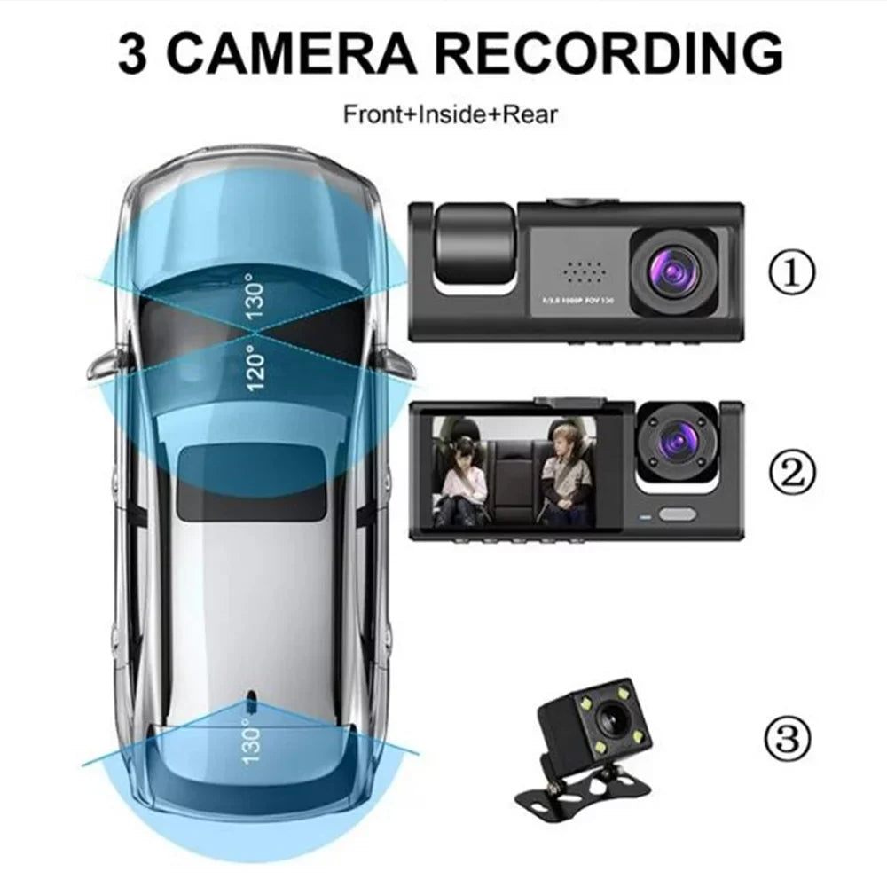 Screen, Cam HD Cable Front Loop in 1080HD Cameras 2" and Car with Dash Car IPS G-Sensor, Rear Motion Detection, Recording, Recorder, Display 3 ALLTIMES Video Interior 1 Charger