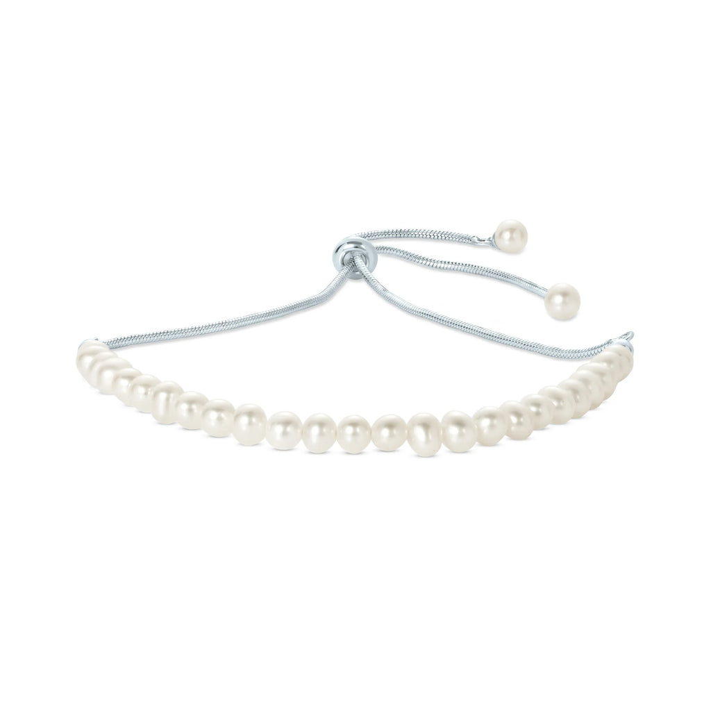 Silver Women in Adjustable Pearl Freshwater Bracelet Sterling White Cultured 925 Slider Gemistry for
