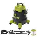 Wet/Dry Restored Filtration, 1200-Watt Vacuum, 8-Gallon w/Cleaning HEPA Sun Black/Green 6.5 HP Attachments, Peak Joe Shop (Refurbished) SWD8000 Wheeled