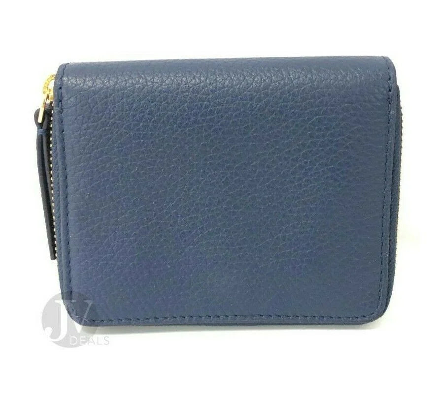 Coin Card Britten Leather Zip Mini Wallet Women's Tory Burch