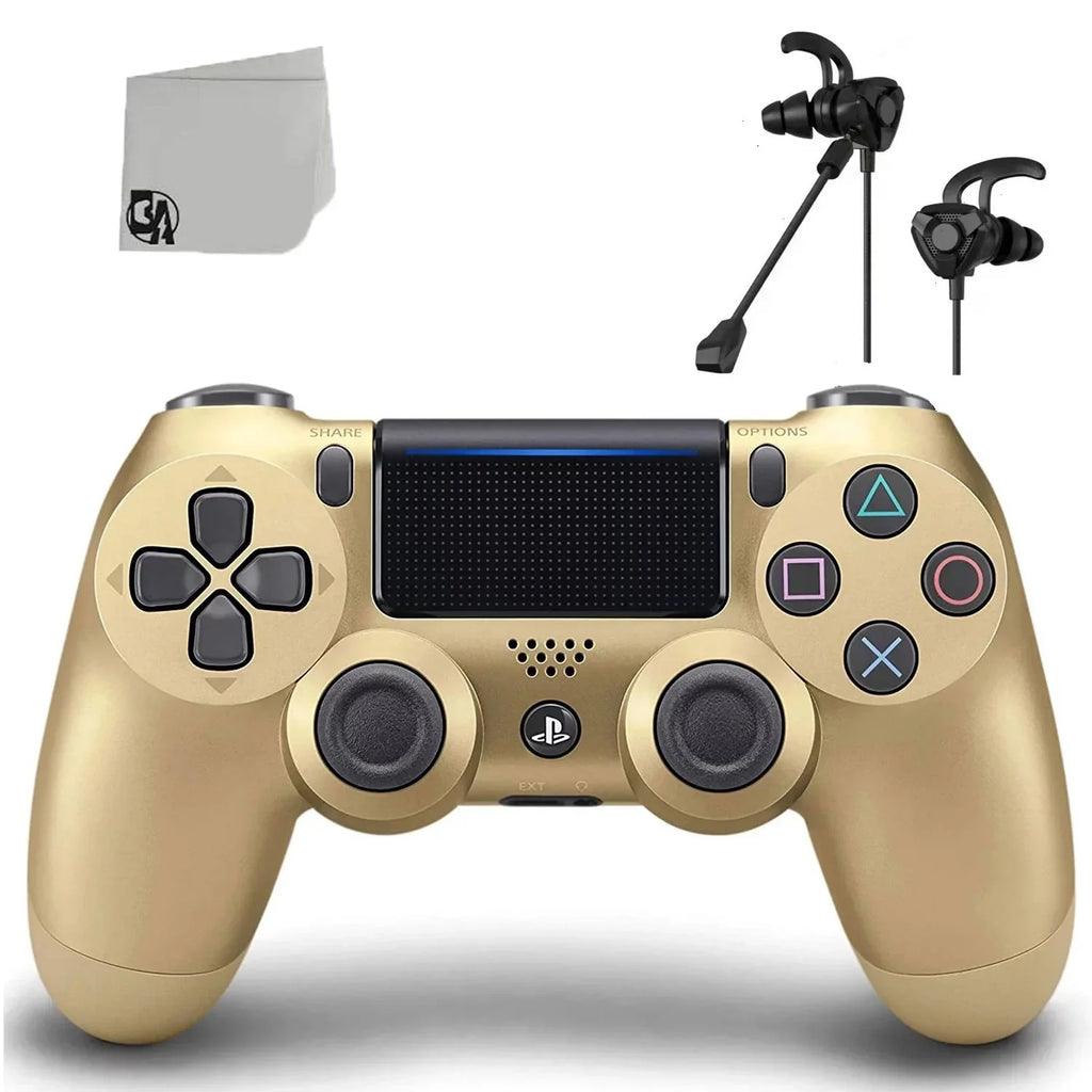 PlayStation Like Bundle With 4 DualShock AXTION Gold - Wireless Controller BOLT Earbuds New - with