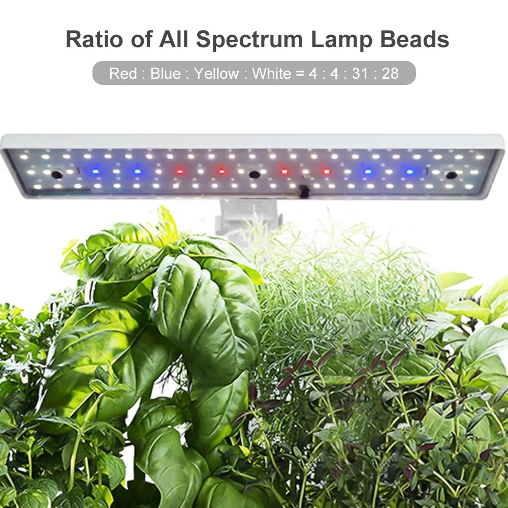 for Growing Lights 2L Pods Automatic Adjustable Height 15W Timing Water Grow LED with Kit 9 Office Tank Home Lixada Kitchen Indoor Hydroponics