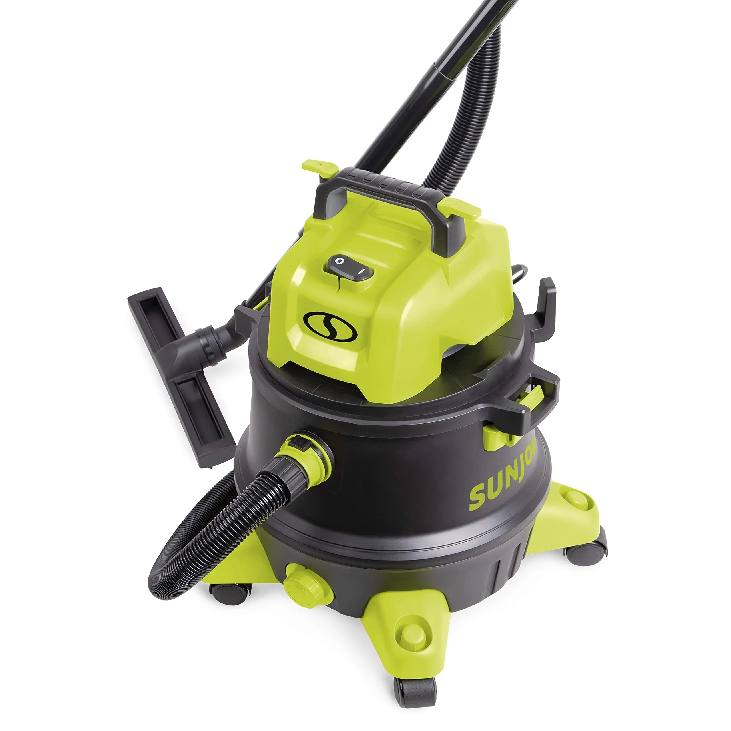 Wet/Dry Restored Filtration, 1200-Watt Vacuum, 8-Gallon w/Cleaning HEPA Sun Black/Green 6.5 HP Attachments, Peak Joe Shop (Refurbished) SWD8000 Wheeled