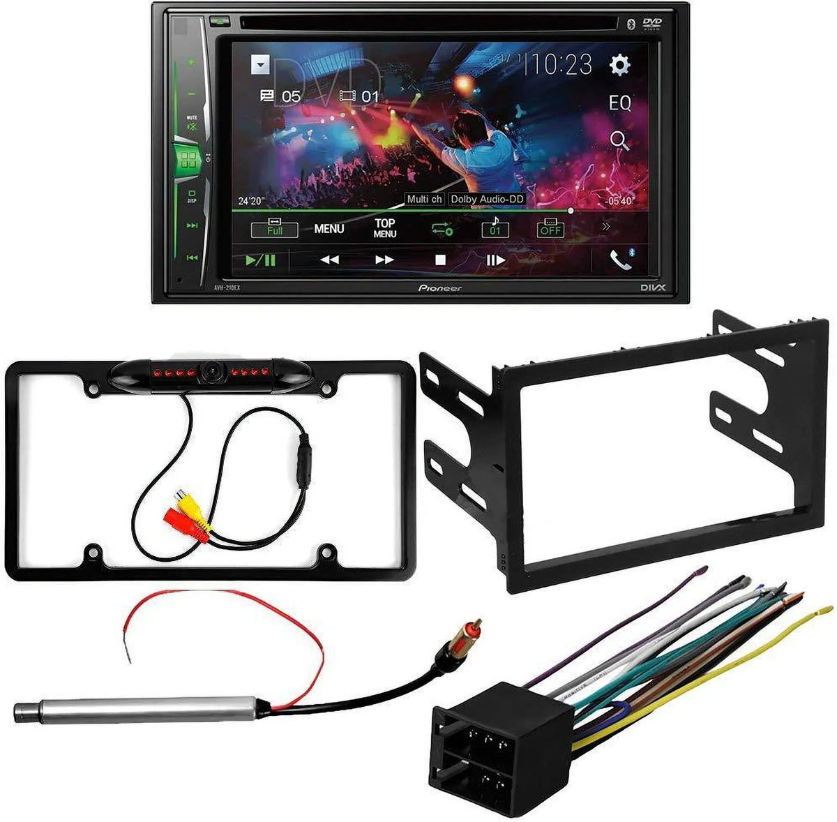 Volkswagen Pioneer Car WVGA for with Receiver 1999-2002 Touchscreen Media Stereo Bundle Bluetooth/Backup W/ AM/FM KIT4974 DVD/CD Camera/Installation Digital DIN Golf 6.2" Double Kit/in-Dash