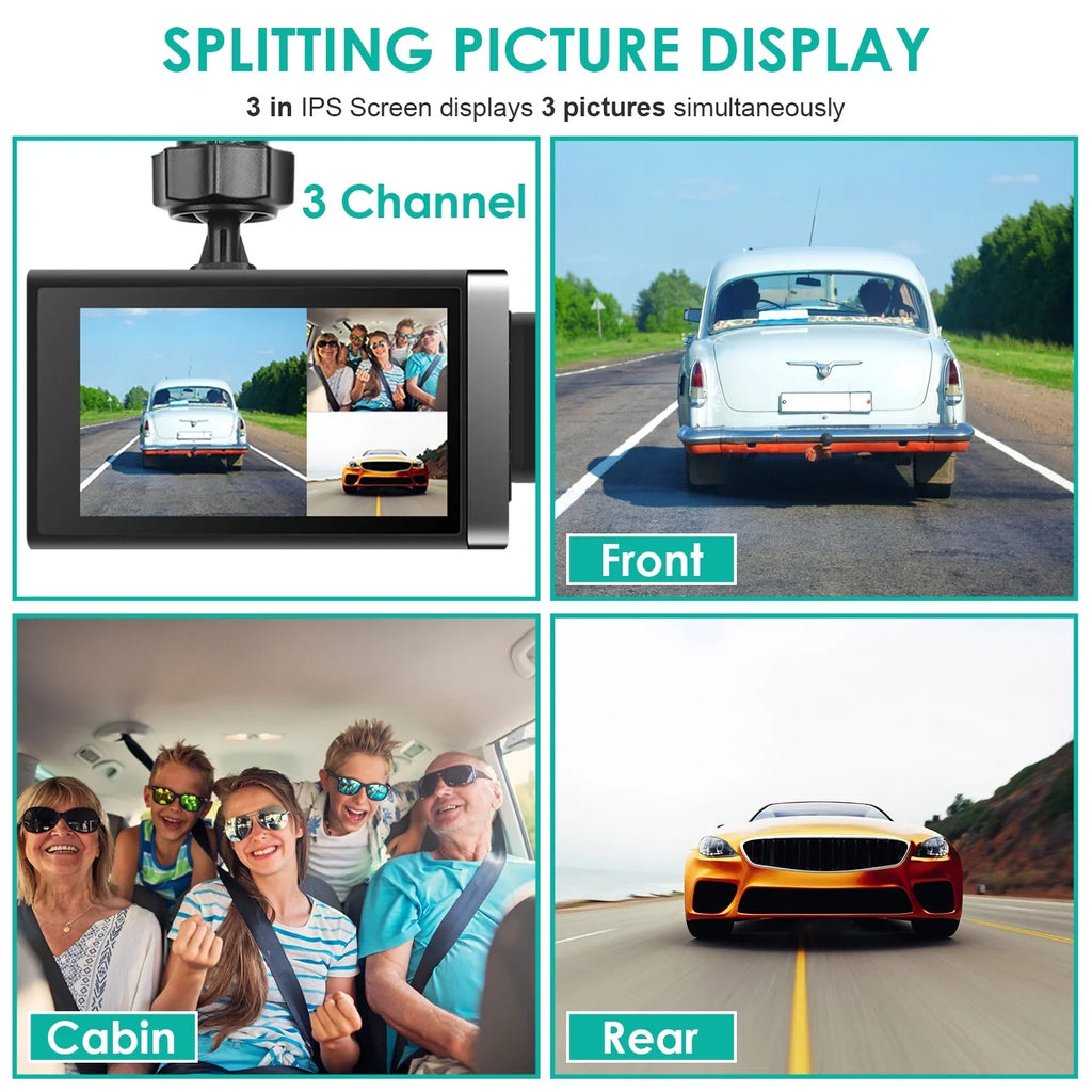 iMounTEK Car G-Sensor GPS Video 140° Car Angle Monitor Dash Parking Night HD 2K DVR Recorder Recording Dashcam Vision Loop Full with Cam