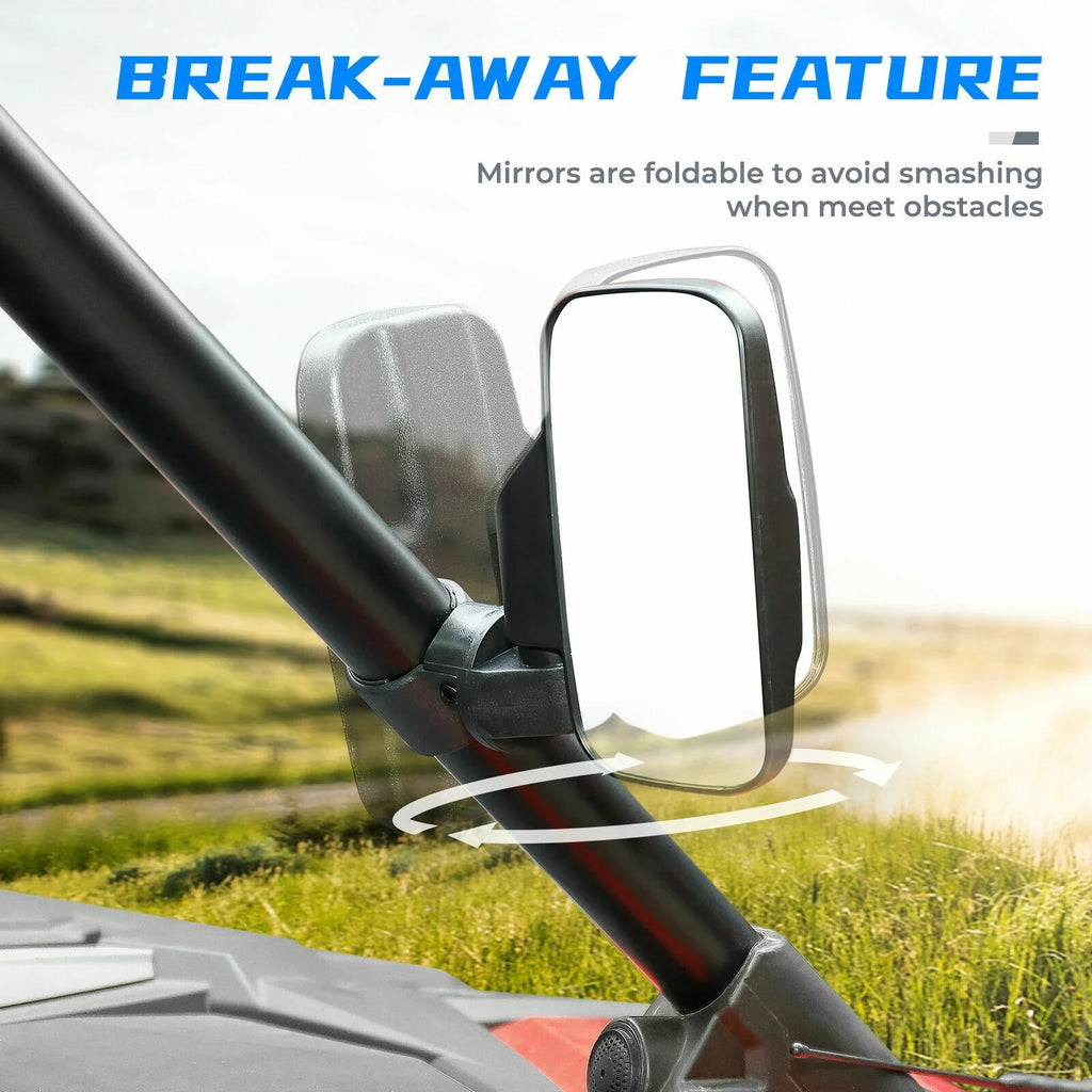 1000 with Clamp Center RZR 900 1.75"-2" View Mirrors Rear Polaris UTV Mirrors Compatible Set X3 Bar Can-Am