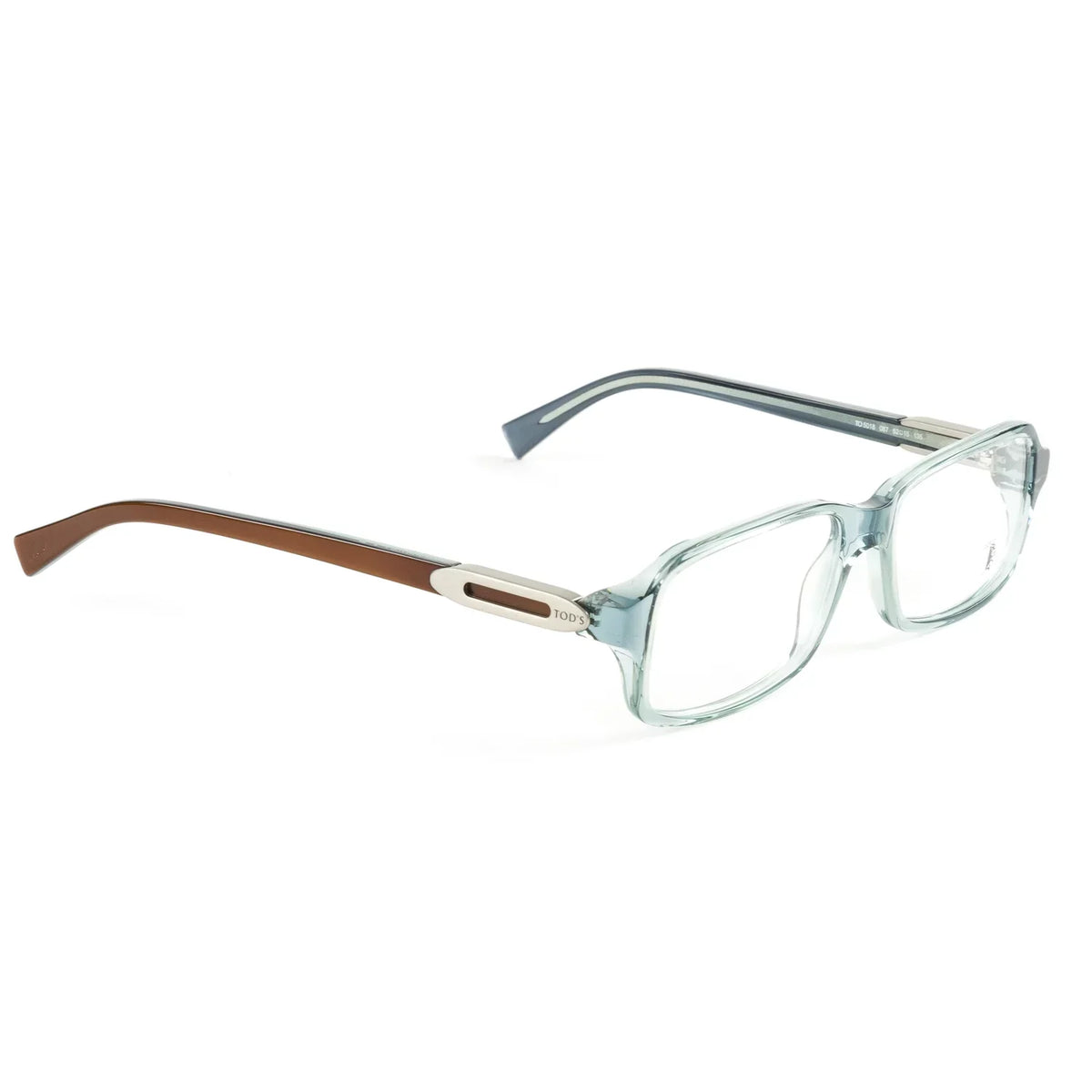 TO5018 Rectangular Turquoise Acetate Tod's Transparent Frames Eyeglass 52mm