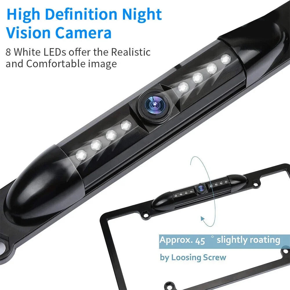 Waterproof Viewing Universal Cars Rear Wired for View American IP68 - - Camera Angle KingFurt Vision Cam Night Backup - 170°