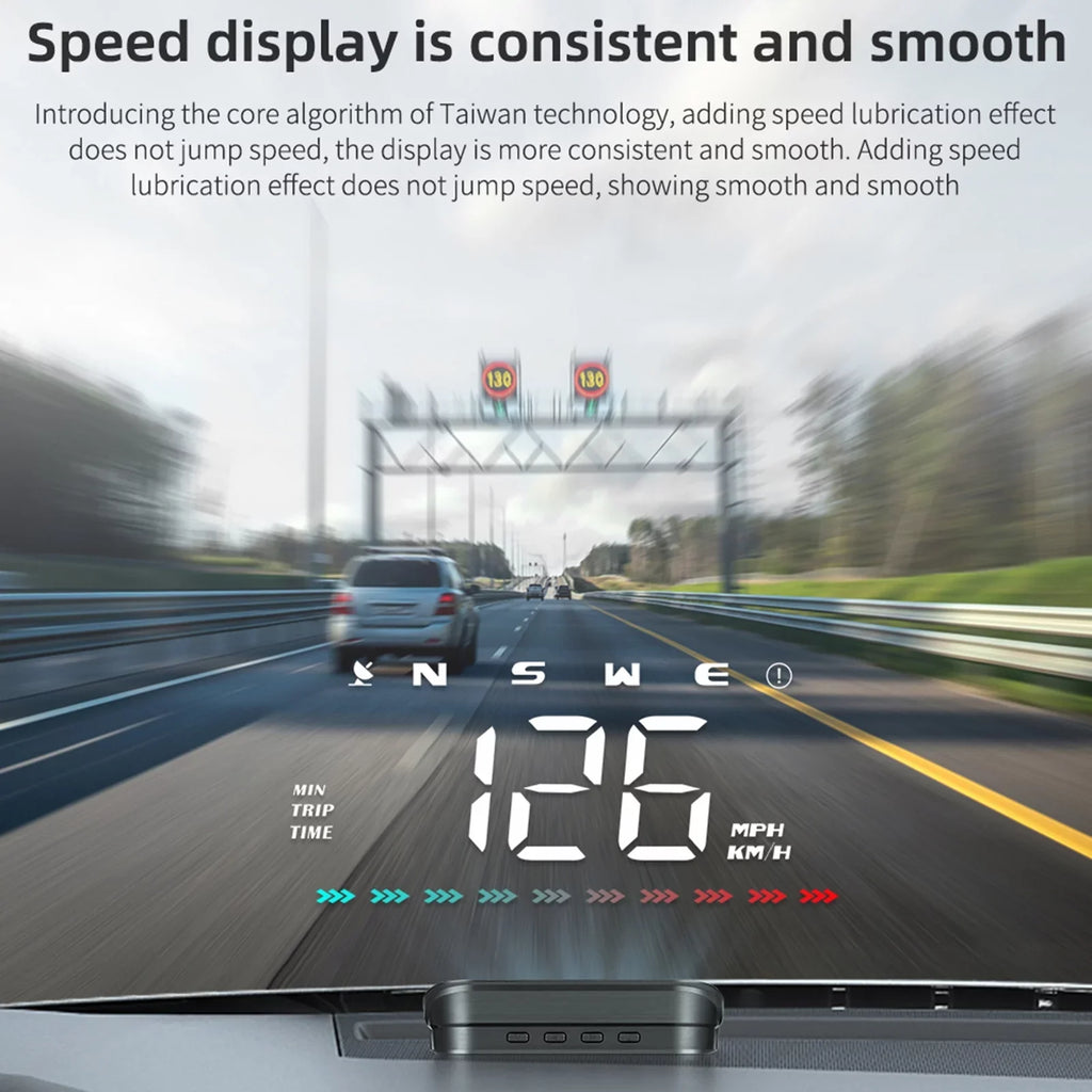 Display Alert Apexeon Direction, Heads-Up Distance, Ambient Car, Speed Time, Travel Over-Speed GPS for Digital & Speedometer Light,