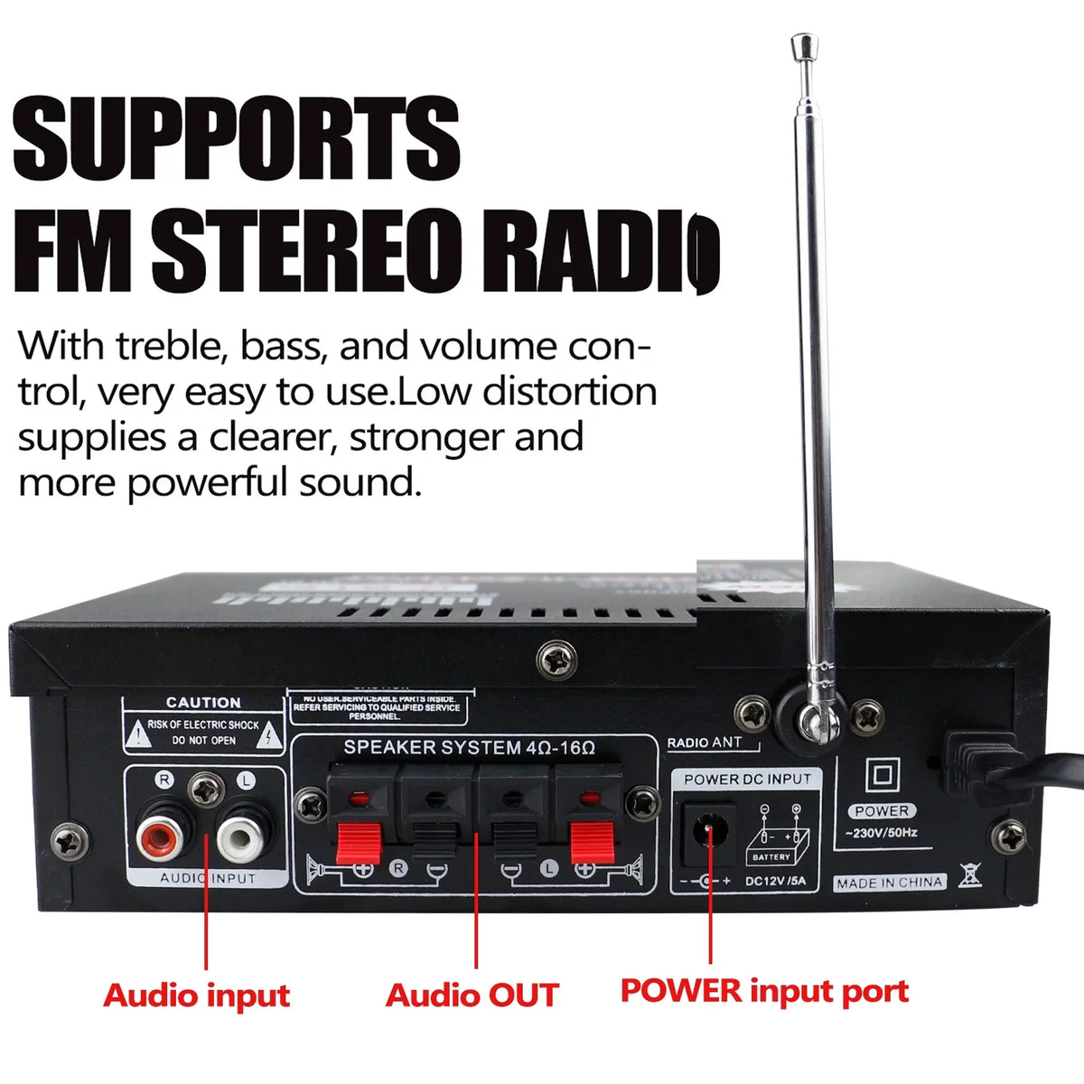 LCD Stereo Amplifier 600W Audio Audio Machine,2CH Car Sound BT Remote Remote Amplifier Amplifier Display Radio 600W Audio Audio Radio Power HiFi movable Remote Dazzduo Stereo