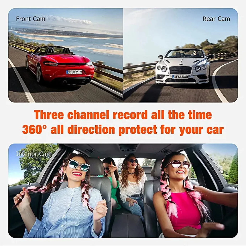 Camera 3 with Vehicle Inside 1080P GPS 64G and Dash Front Cam