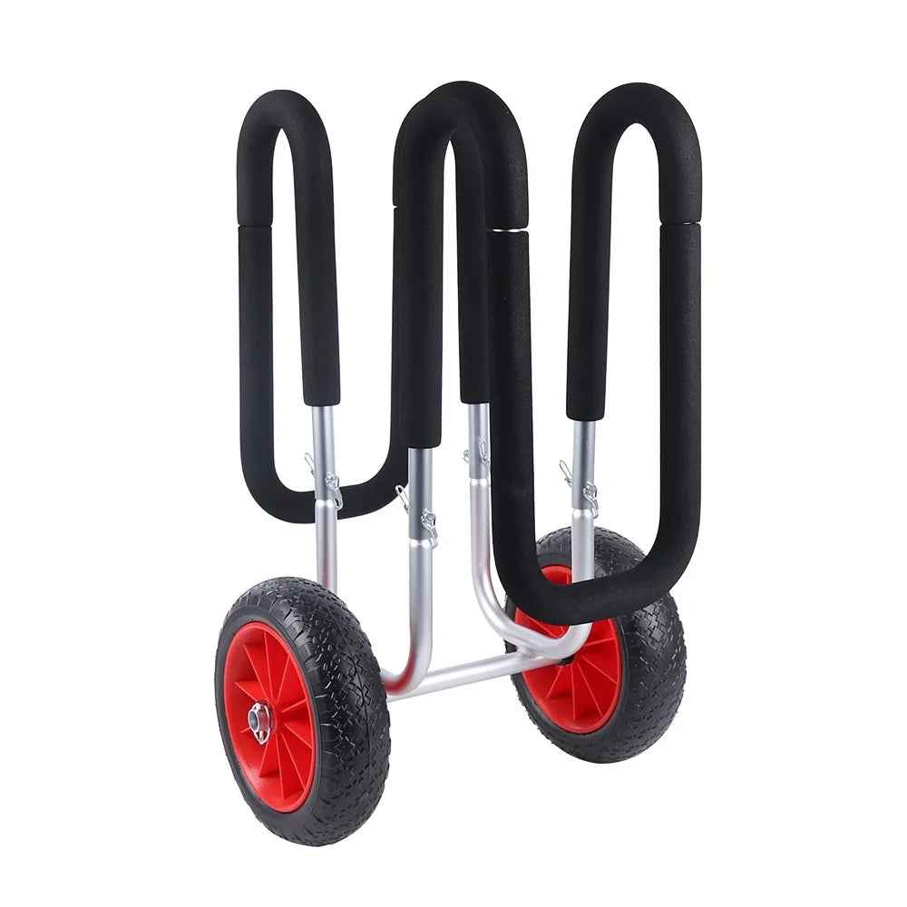 Cart Beach Double Stand-Up Carrier SUP Beach Solid Aviation Board Aluminum Trailer, Surfboard Veneer Wheel Cart, Paddle transportable Cart Airless PU