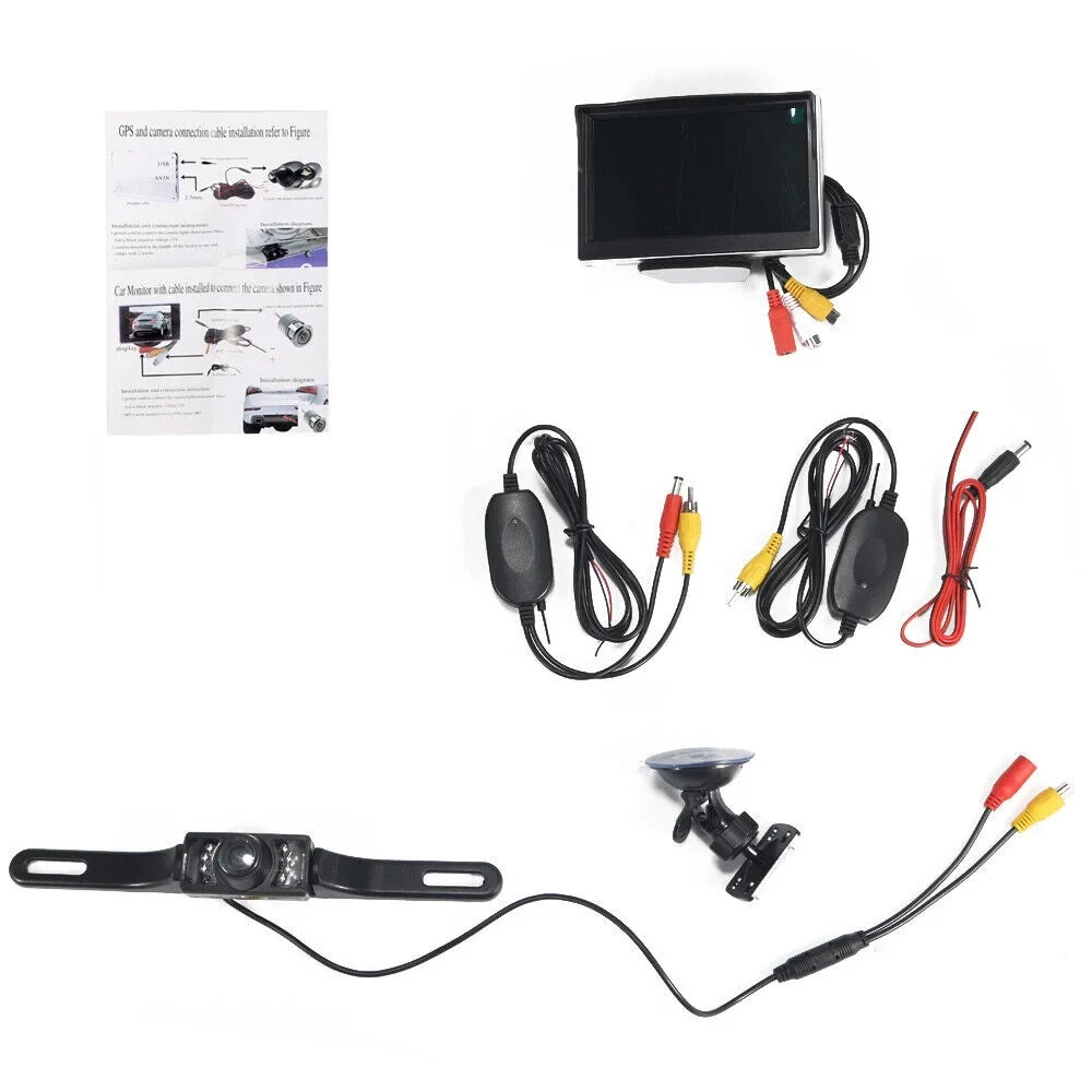 Night Vision Camera Wireless Paddsun Rear Kit Waterproof Backup HD Monitor Car 5" View
