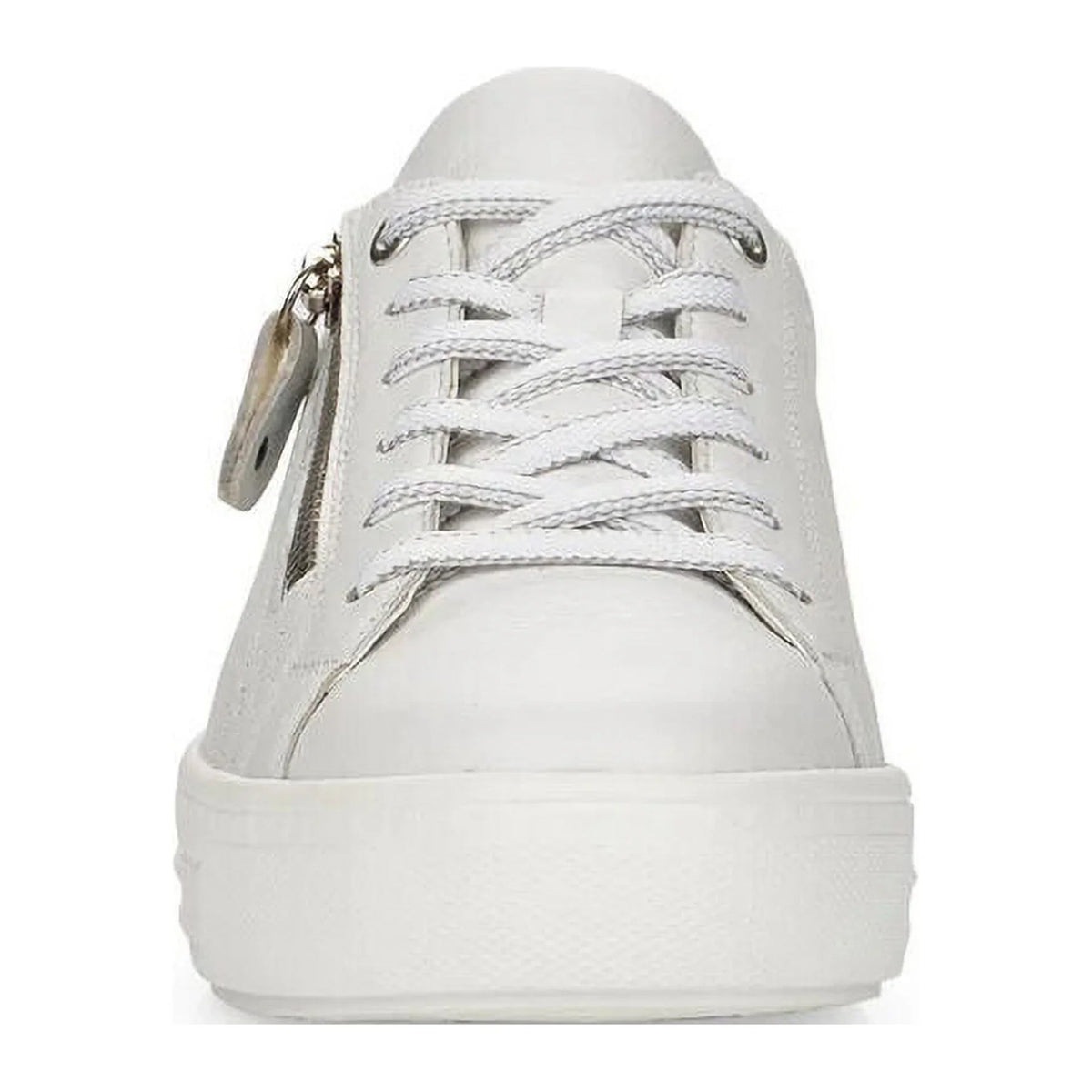 White, Women's 42 Size Lace-Up D0916-80 EU Side-Zipped Sneakers, Rieker