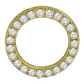 Diamonds Yellow Simulated 32mm Custom Insert Stainless Gold Solid Bezel 14K Rolex Cover Case Watch Steel Finish