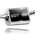 Ice 925 Neonblond Charm Bead Got on Cubes Silver Clear Ice Sterling Black