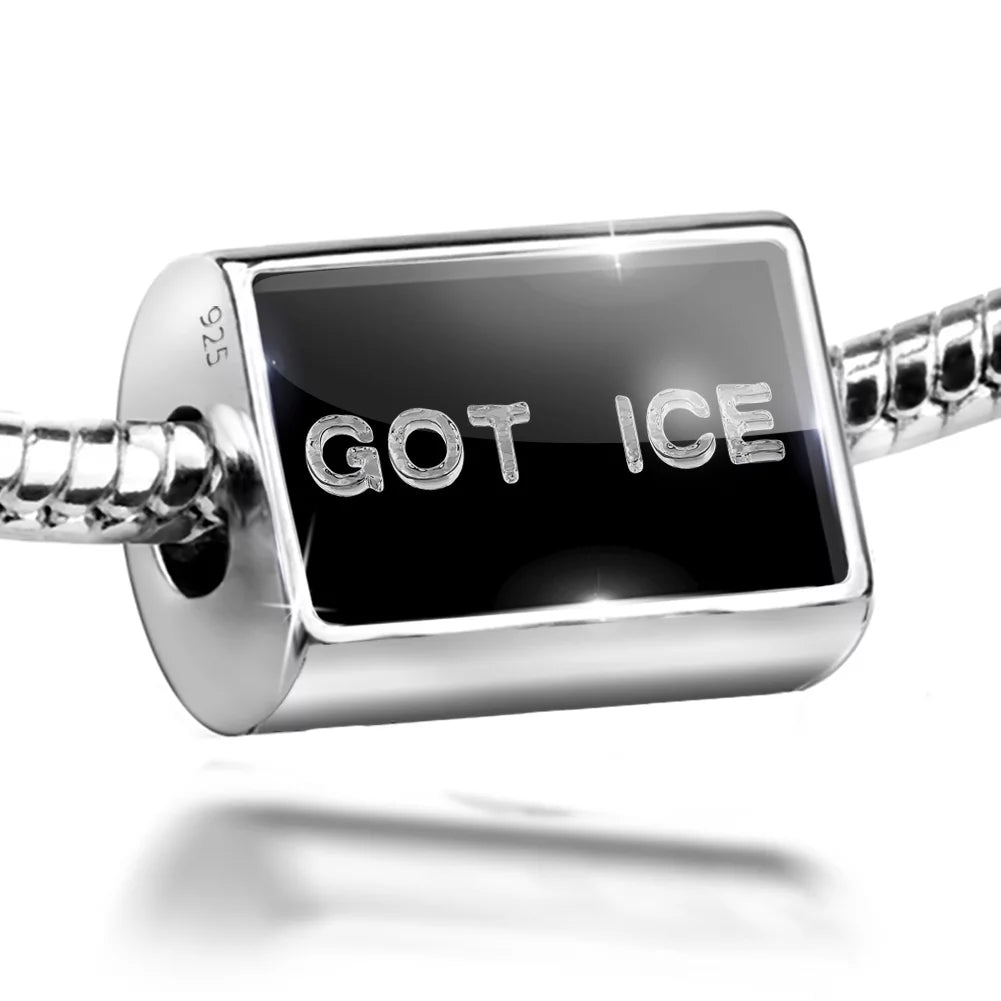 Ice 925 Neonblond Charm Bead Got on Cubes Silver Clear Ice Sterling Black