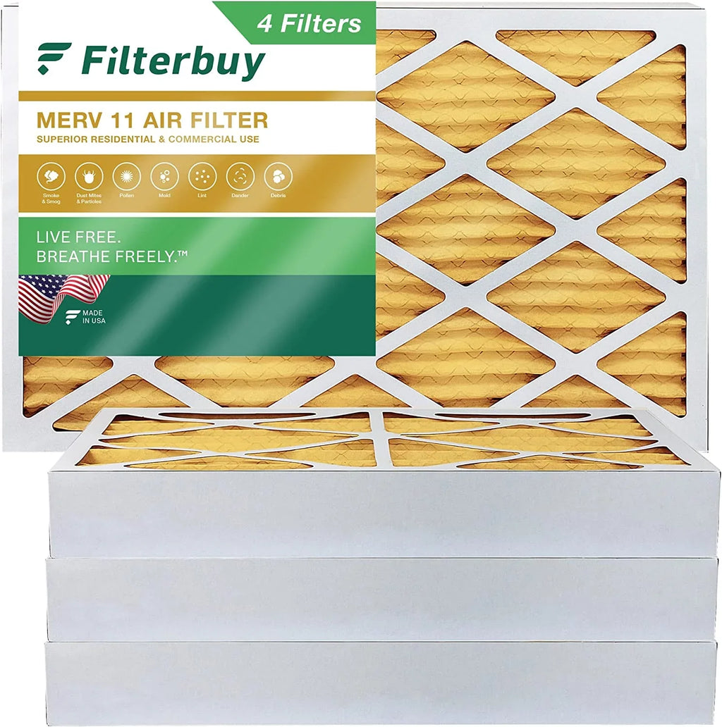 10x18x4 Filters Furnace MERV 11 Pleated oxygen HVAC AC (4-Pack) Filterbuy
