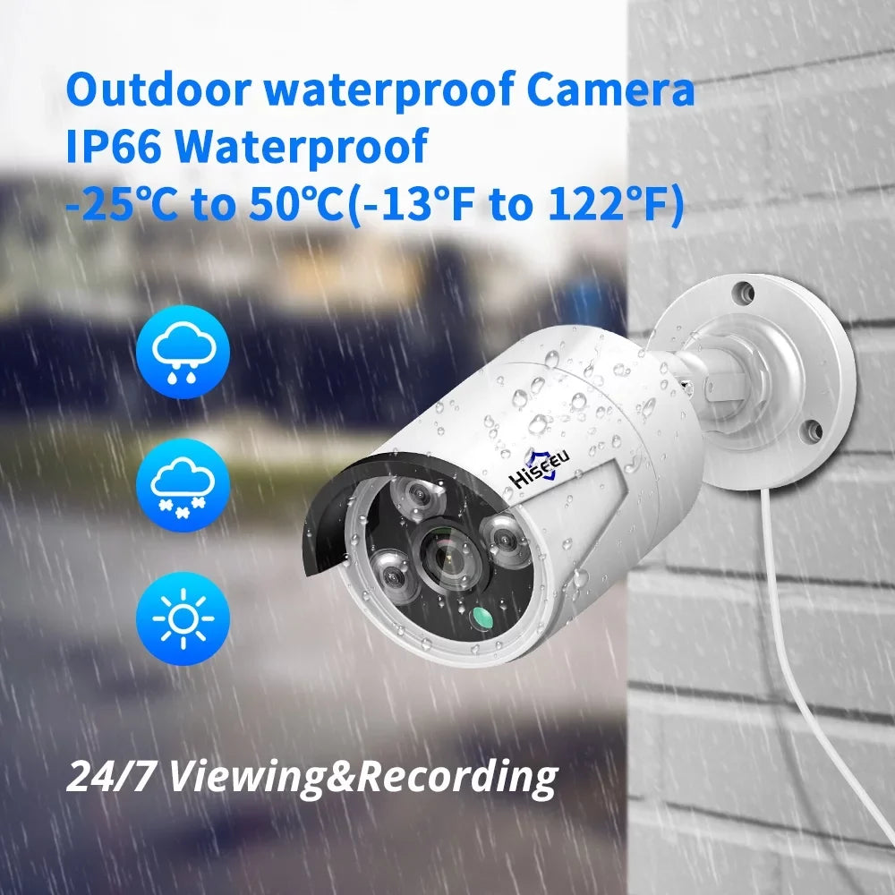 IP66 Waterproof Remote Camera with Night 5MP Audio Motion Super Anself Detection Access POE