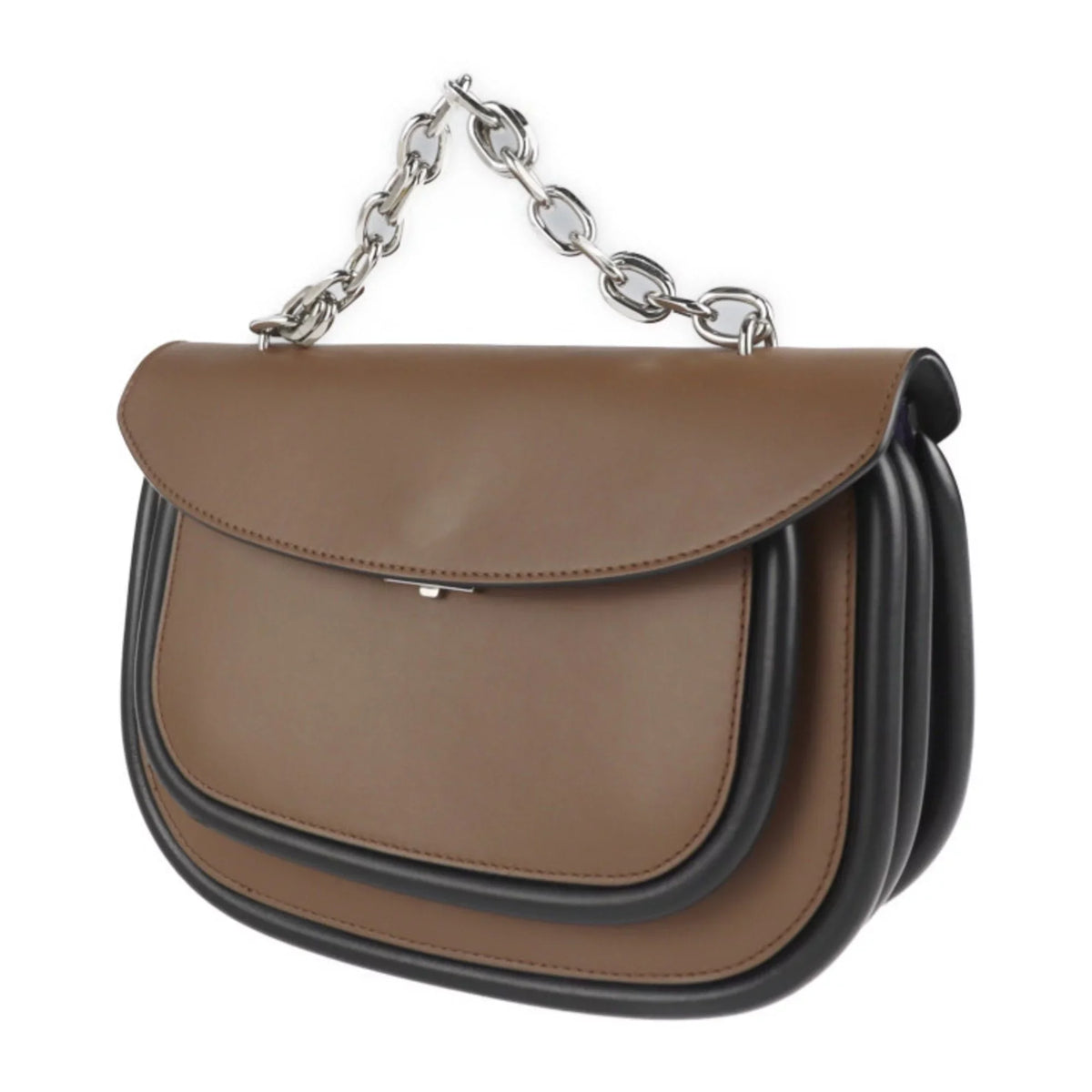 (Good) leather bag tote MARNI messenger Pre-Owned brown handbag shopping 3WAY Maruni 2WAY SBMPZ12Q01 black shoulder chain