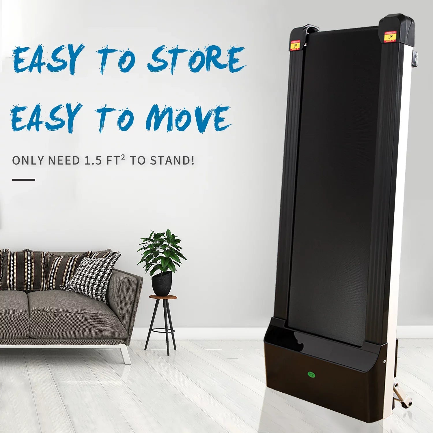 Running without Black Under Slim Assembling and Space Small APP, Display Treadmill with Sport & Desk Treadmill LDE Walking movable Apartment Machine Flat for Pad