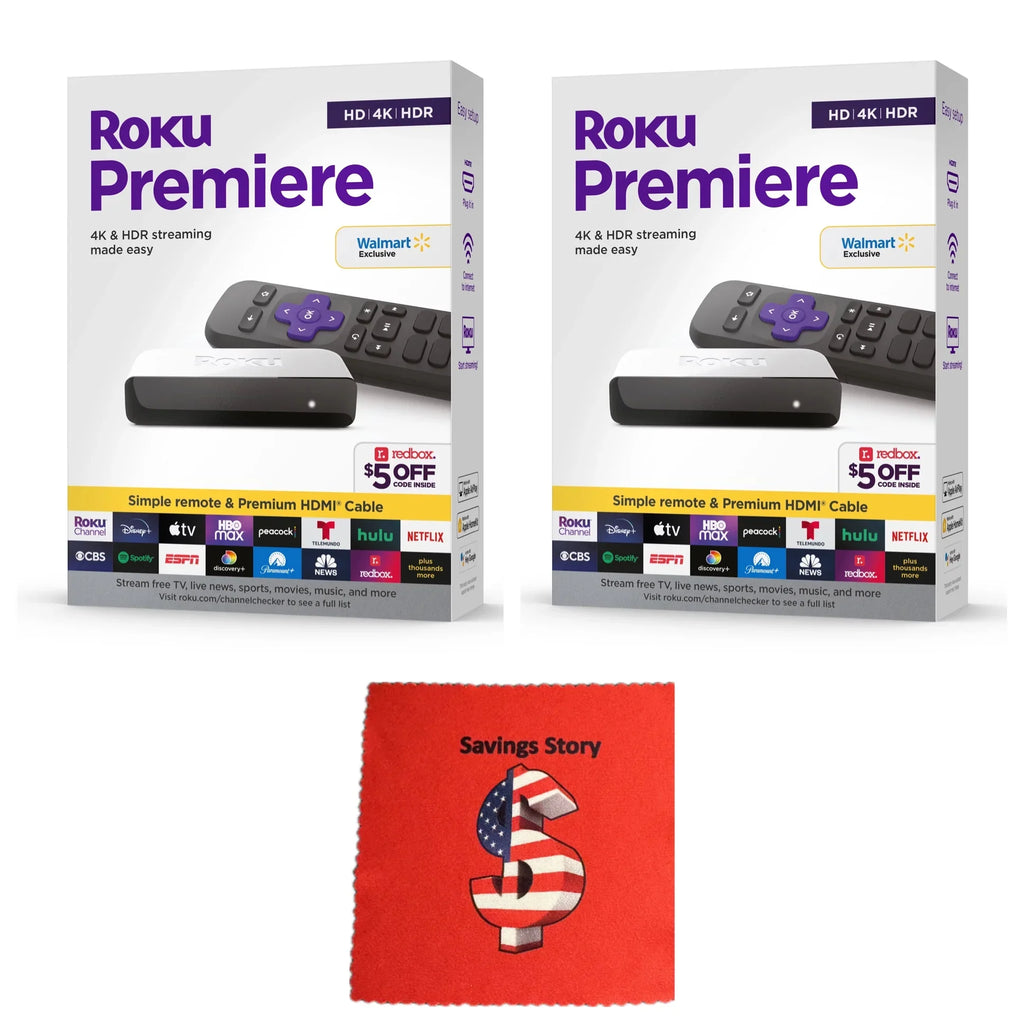 Enabled, Bundle Streaming Wi-Fi textile Cleaning Free HDMI, Remote, Roku_Premiere 4K/HDR 2-Pack Devices